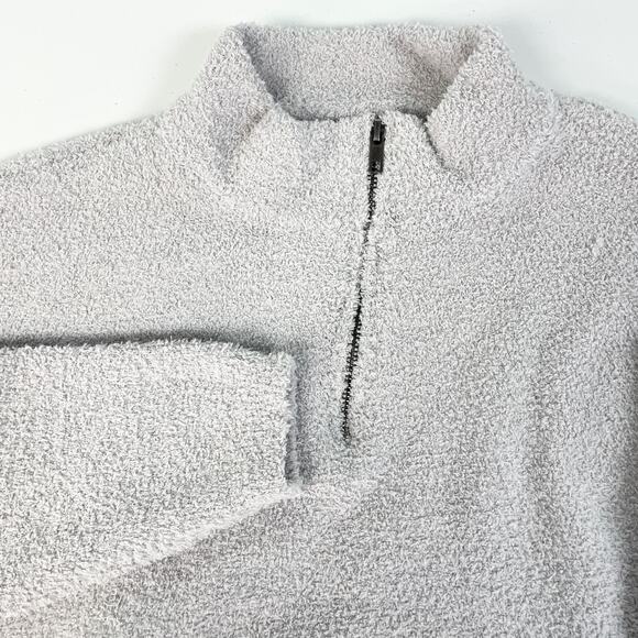 RDI Womens L Cozy Half Zip Pullover Top Sweater Stretchy Light Gray Soft - Picture 9 of 10